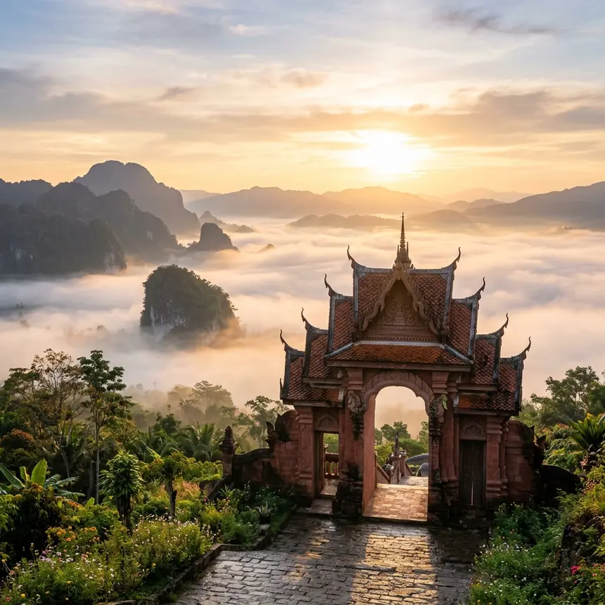 อุทยานธรรมเขานาในหลวง สุราษฎร์ธานี ซุ้มประตูแห่งแสง