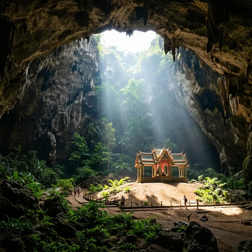 เจาะลึกภาคกลาง: ถ้ำพระยานคร ประจวบฯ พลับพลาทองท่ามกลางแสงตะวัน